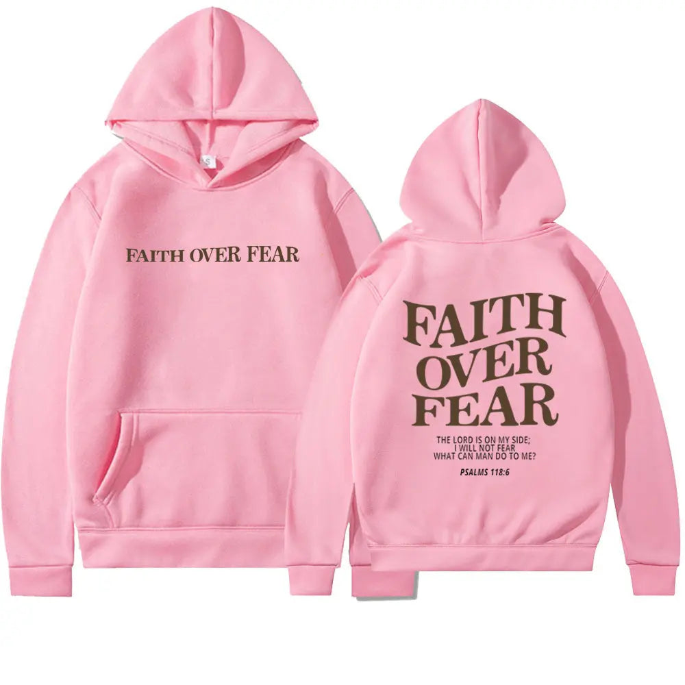 Faith Over Fear Christian Hoodie Christian Sweatshirt Jesus Hoodie Trendy Hoodie Bible Verse Shirt Unisex Aesthetic Clothes StreetSharks