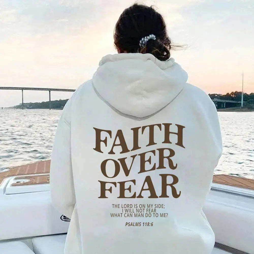 Faith Over Fear Christian Hoodie Christian Sweatshirt Jesus Hoodie Trendy Hoodie Bible Verse Shirt Unisex Aesthetic Clothes StreetSharks