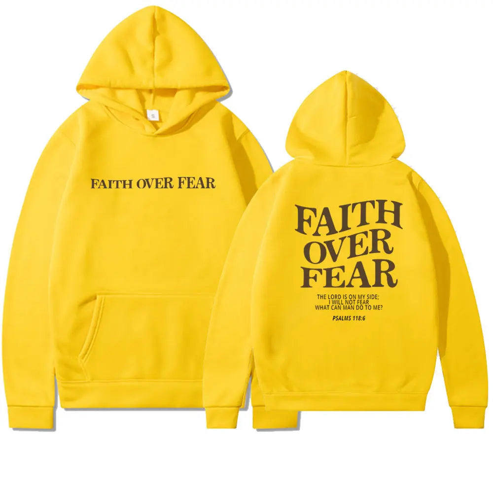 Faith Over Fear Christian Hoodie Christian Sweatshirt Jesus Hoodie Trendy Hoodie Bible Verse Shirt Unisex Aesthetic Clothes StreetSharks