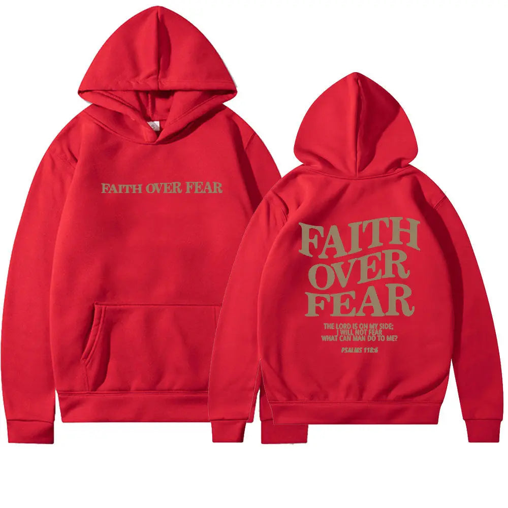 Faith Over Fear Christian Hoodie Christian Sweatshirt Jesus Hoodie Trendy Hoodie Bible Verse Shirt Unisex Aesthetic Clothes StreetSharks