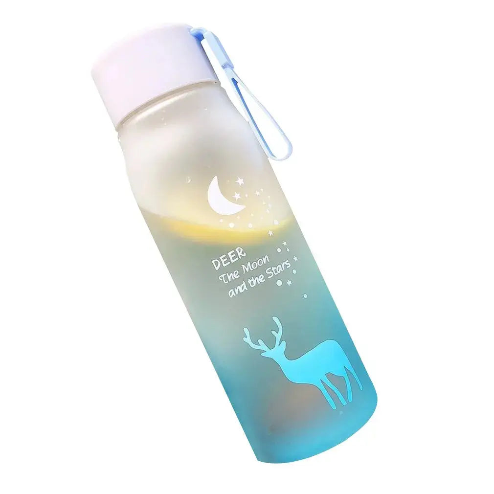 Fashion 600ml Student Water Bottle Little Deer Plastic Cute Creative Outing Portable Bottle Translucent Water Bottle For Girls Streetsharks