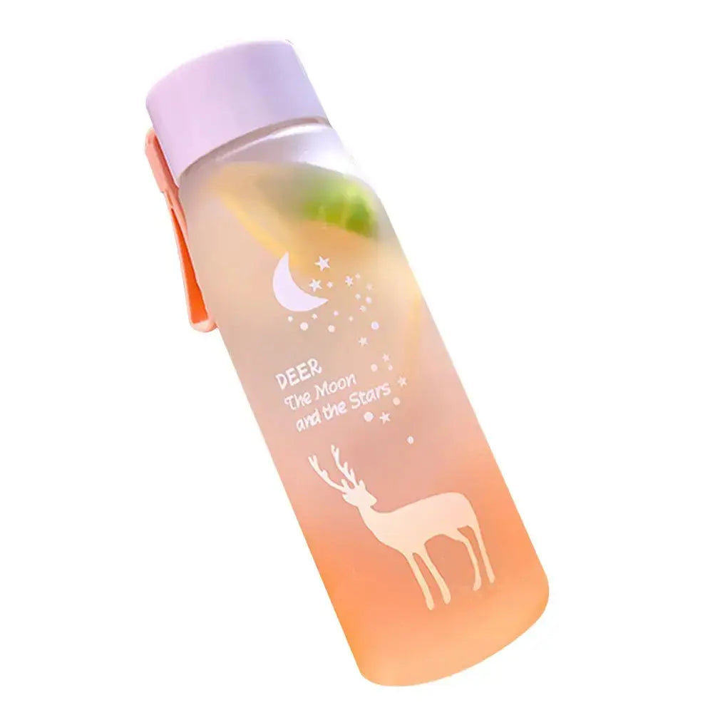 Fashion 600ml Student Water Bottle Little Deer Plastic Cute Creative Outing Portable Bottle Translucent Water Bottle For Girls Streetsharks