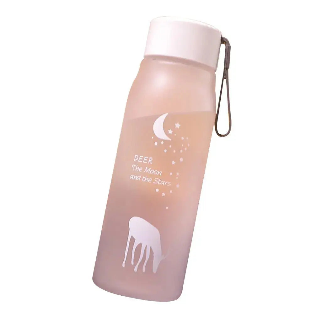 Fashion 600ml Student Water Bottle Little Deer Plastic Cute Creative Outing Portable Bottle Translucent Water Bottle For Girls - Streetsharks