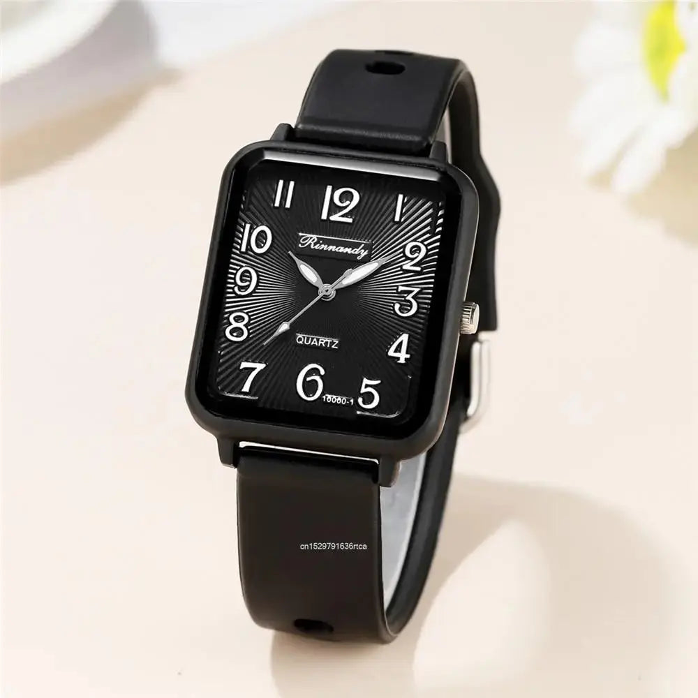 Fashion Lady Hot Sales Brands Watches Leisure Rectangle Digital Simple Women Quartz Watch Sports Silicone Strap Ladies Clock Streetsharks