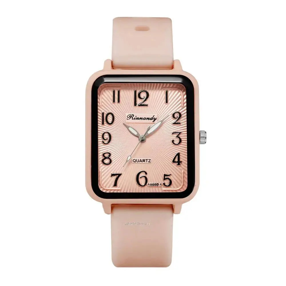 Fashion Lady Hot Sales Brands Watches Leisure Rectangle Digital Simple Women Quartz Watch Sports Silicone Strap Ladies Clock -  Streetsharks