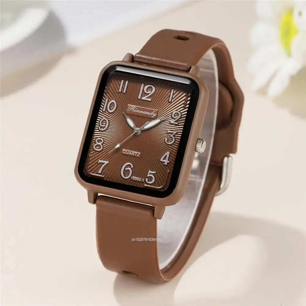 Fashion Lady Hot Sales Brands Watches Leisure Rectangle Digital Simple Women Quartz Watch Sports Silicone Strap Ladies Clock Streetsharks