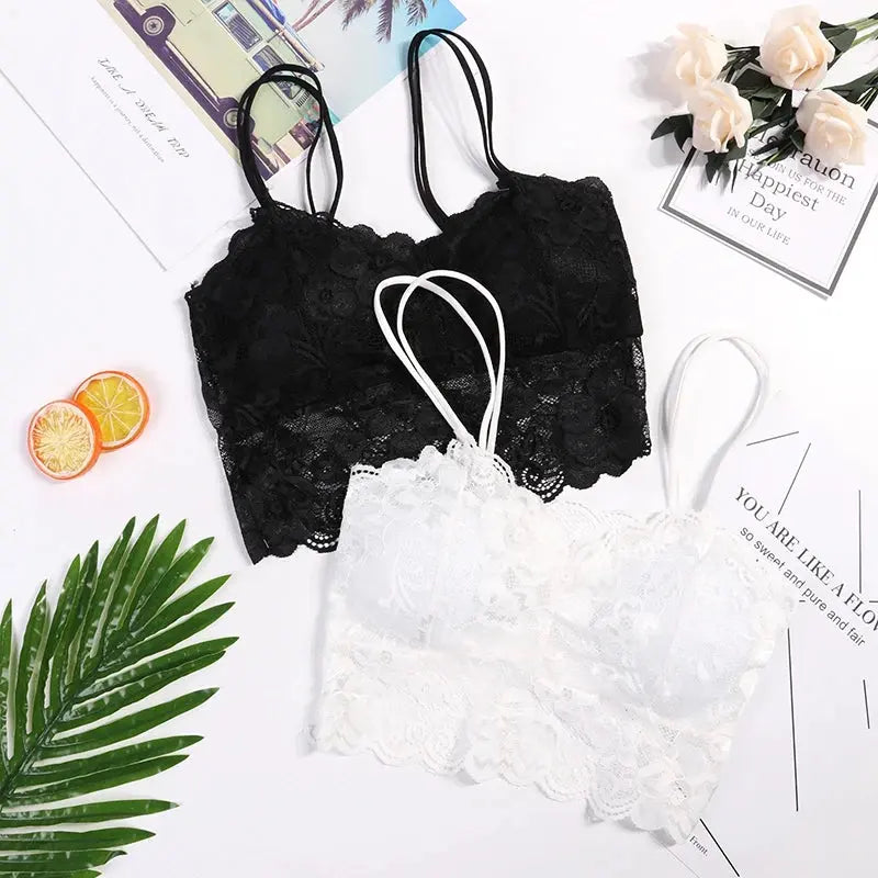 Fashion Women Bralette Bra Female Tops Hot Sale Female Lace Strap Wrapped Chest Shirt Top New Underwear Bras Streetsharks