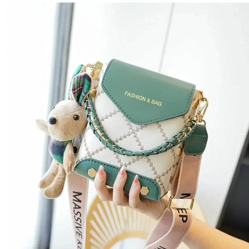 Fashion Women Pattern Shoulder Bag Hardware Chain Strap Color Block Messenger Handbag Composite Crossbody Bag Waist Bag Streetsharks