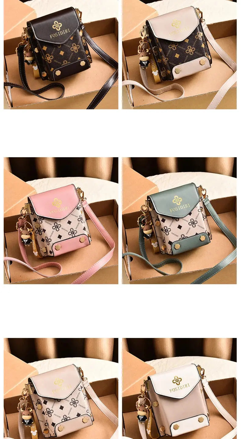 Fashion Women Pattern Shoulder Bag Hardware Chain Strap Color Block Messenger Handbag Composite Crossbody Bag Waist Bag Streetsharks