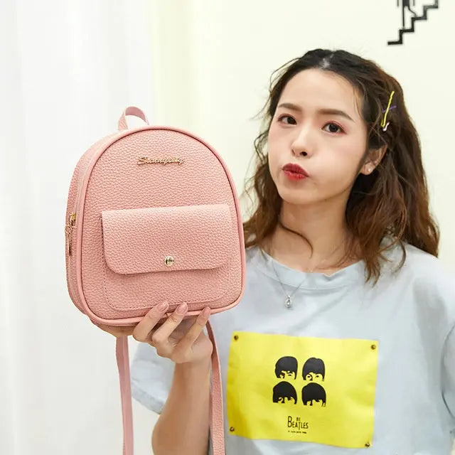 Fashion Women Shoulders Small Backpack Letter Purse Mobile Phone Simple Ladies Travel Bag Student School Backpacks Streetsharks