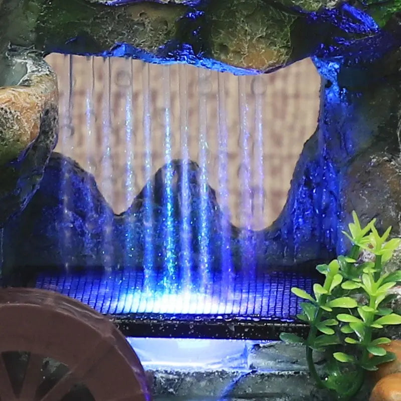 Fenn Sui Rockery Fountain for Living Room Flowing Water Waterfall Ornament with 7-Color LED Light Change Streetsharks