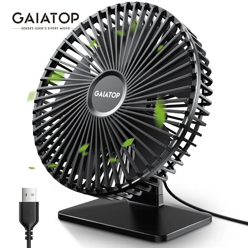 GAIATOP Desk Fan Portable USB Fan 90° Adjustable Cooling Fan Mute 4 Speed Adjustment Ultra Quiet Suitable For Home Desk Office Streetsharks