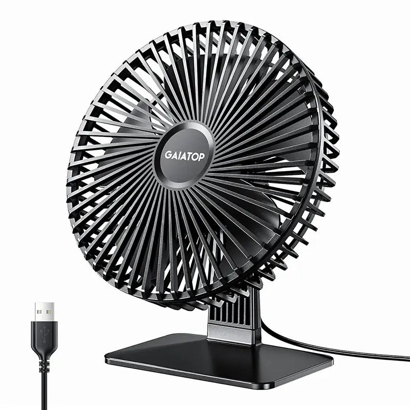 GAIATOP Desk Fan Portable USB Fan 90° Adjustable Cooling Fan Mute 4 Speed Adjustment Ultra Quiet Suitable For Home Desk Office - Streetsharks