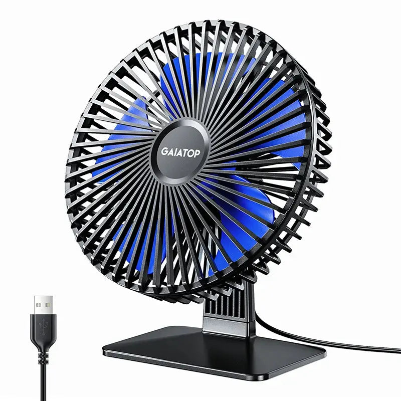 GAIATOP Desk Fan Portable USB Fan 90° Adjustable Cooling Fan Mute 4 Speed Adjustment Ultra Quiet Suitable For Home Desk Office - Streetsharks