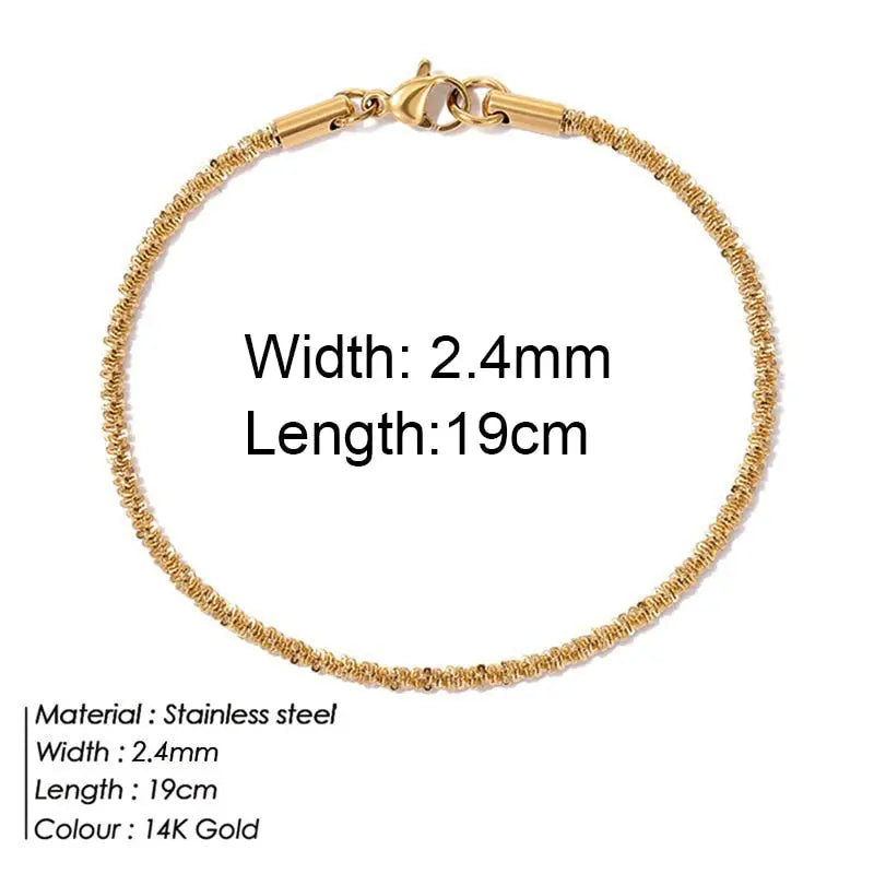 Gold Color Bracelet Stainless Streetsharks