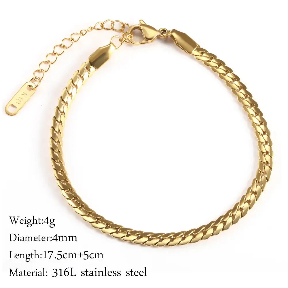 Gold Color Bracelet Stainless Streetsharks