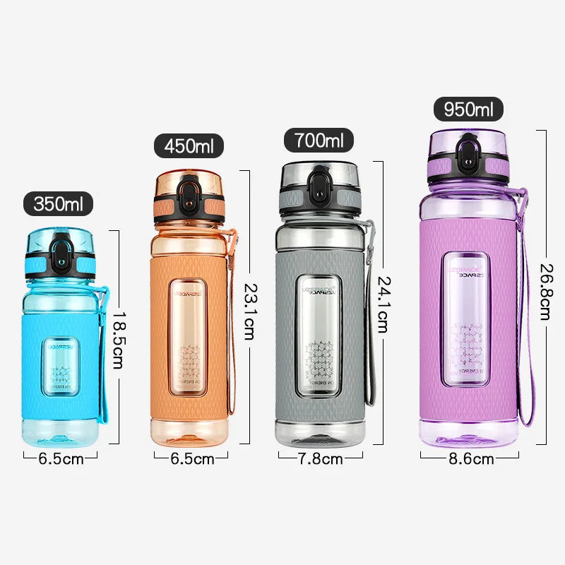 UZSPACE Sport Water Bottles BPA Free Portable Gym Anti-fall Leak-proof Large Capacity Fitness Kettle Tritan Plastic Drink Bottle Streetsharks