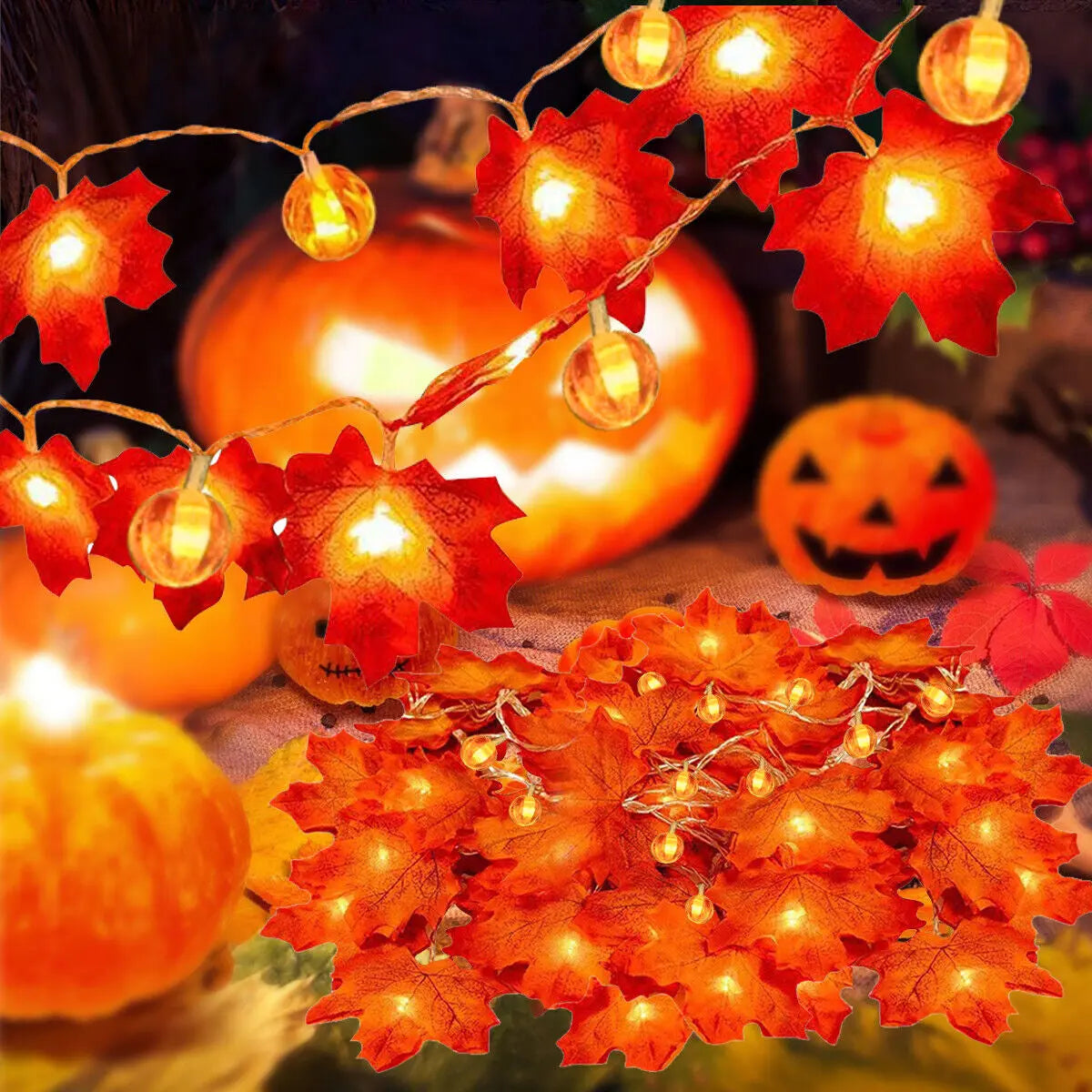 Halloween String Lights Pumpkin Lamp Light up Indoor Outdoor Garden Party Decor - Streetsharks