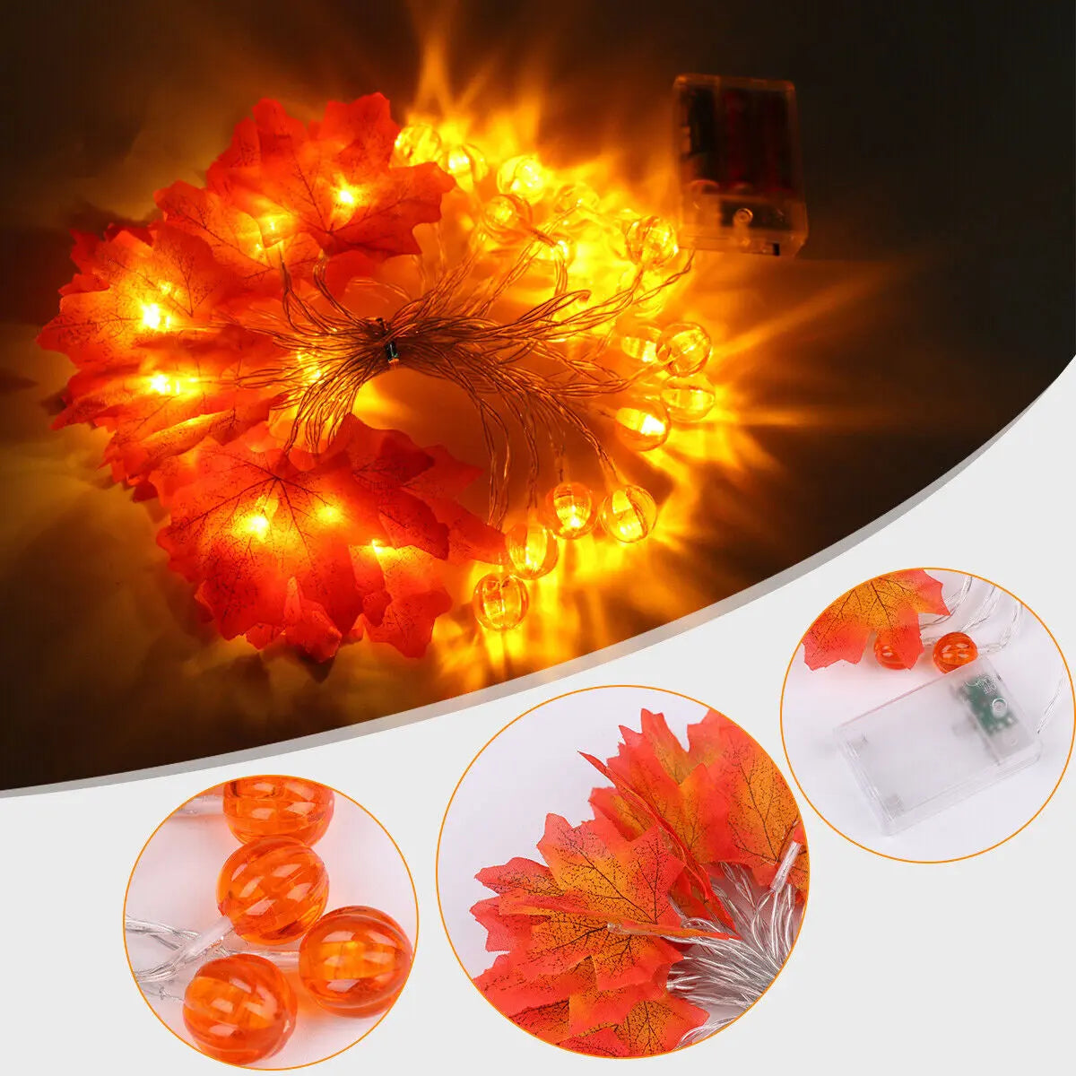 Halloween String Lights Pumpkin Lamp Light up Indoor Outdoor Garden Party Decor - Streetsharks