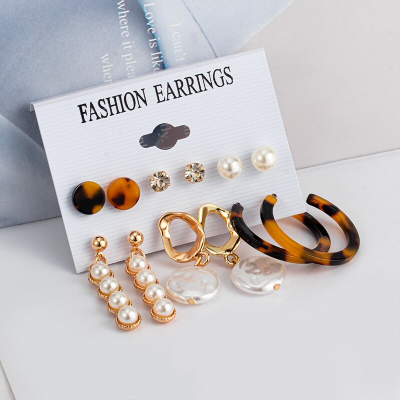 Fashion Pearl Hoop Earrings Set For Women Statement Metal Circle Jewelry Gifts -  Streetsharks