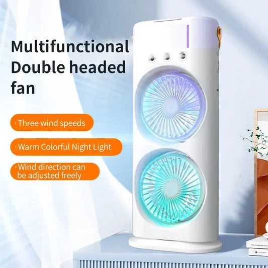 Hydrocooling Function and Double-ended Spray Fan for Portable Humidifier and Air Conditioner StreetSharks