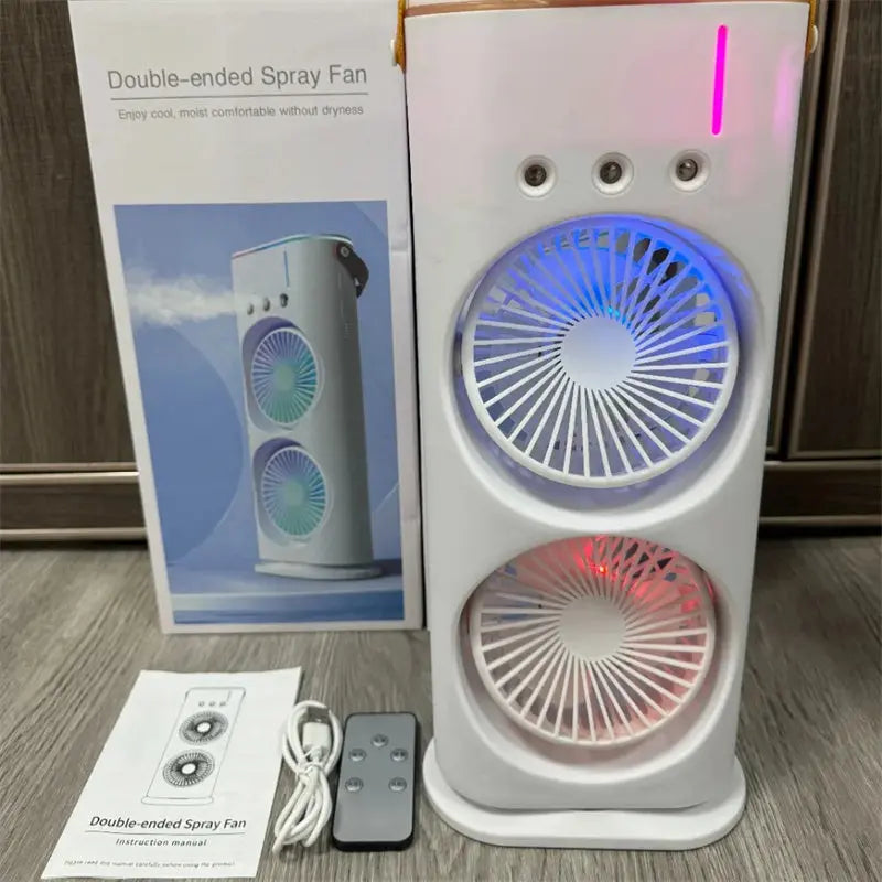 Hydrocooling Function and Double-ended Spray Fan for Portable Humidifier and Air Conditioner StreetSharks