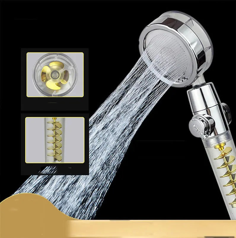 Internet Celebrity Small Waist Supercharged Shower Head Twin-turbo Pressurized Propeller Multifunctional Fan Shower Shower Head StreetSharks