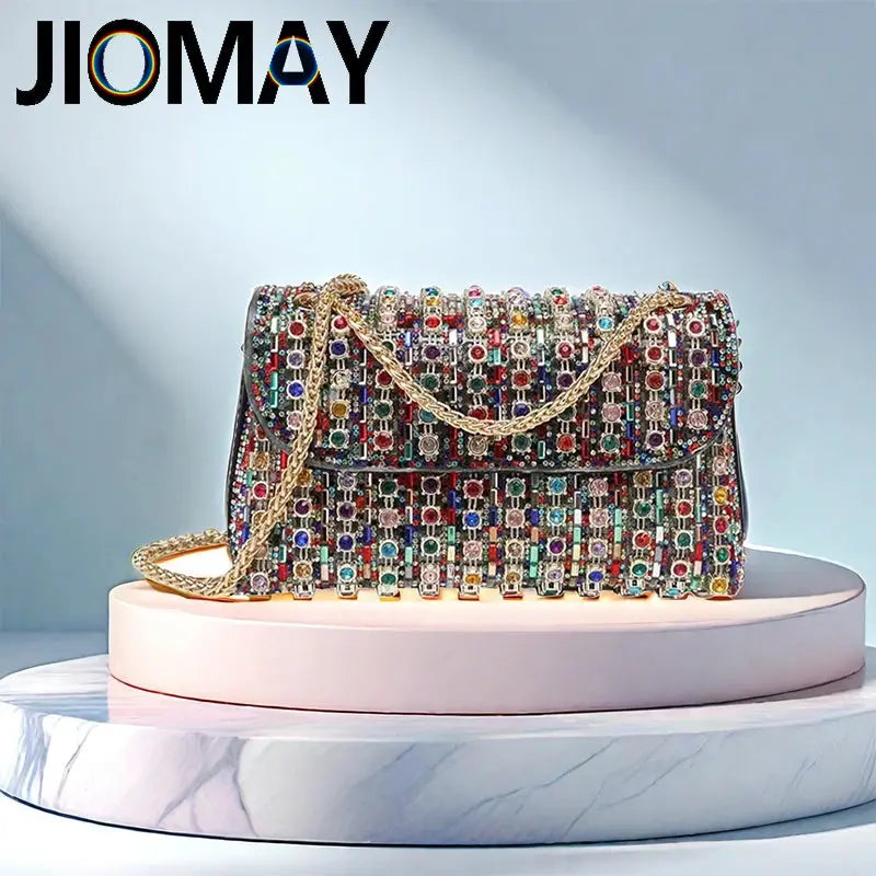 JIOMAY Fashion Bag for Party Women Elegant And Versatile Rhinestone Purse Luxury Designer Handbags High Quality 2024 Tote Bag Streetsharks