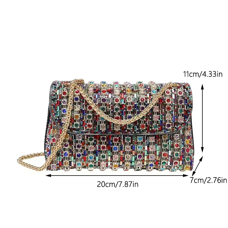 JIOMAY Fashion Bag for Party Women Elegant And Versatile Rhinestone Purse Luxury Designer Handbags High Quality 2024 Tote Bag Streetsharks