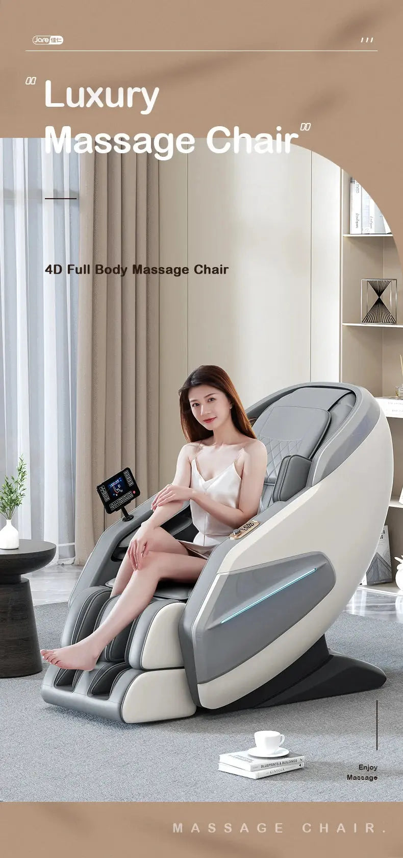 Jare H7 Factory Price Body Scan SL Track AI Voice Control Massagechairs Touch Screen  Zero Gravity Full Body Massage Chair Streetsharks