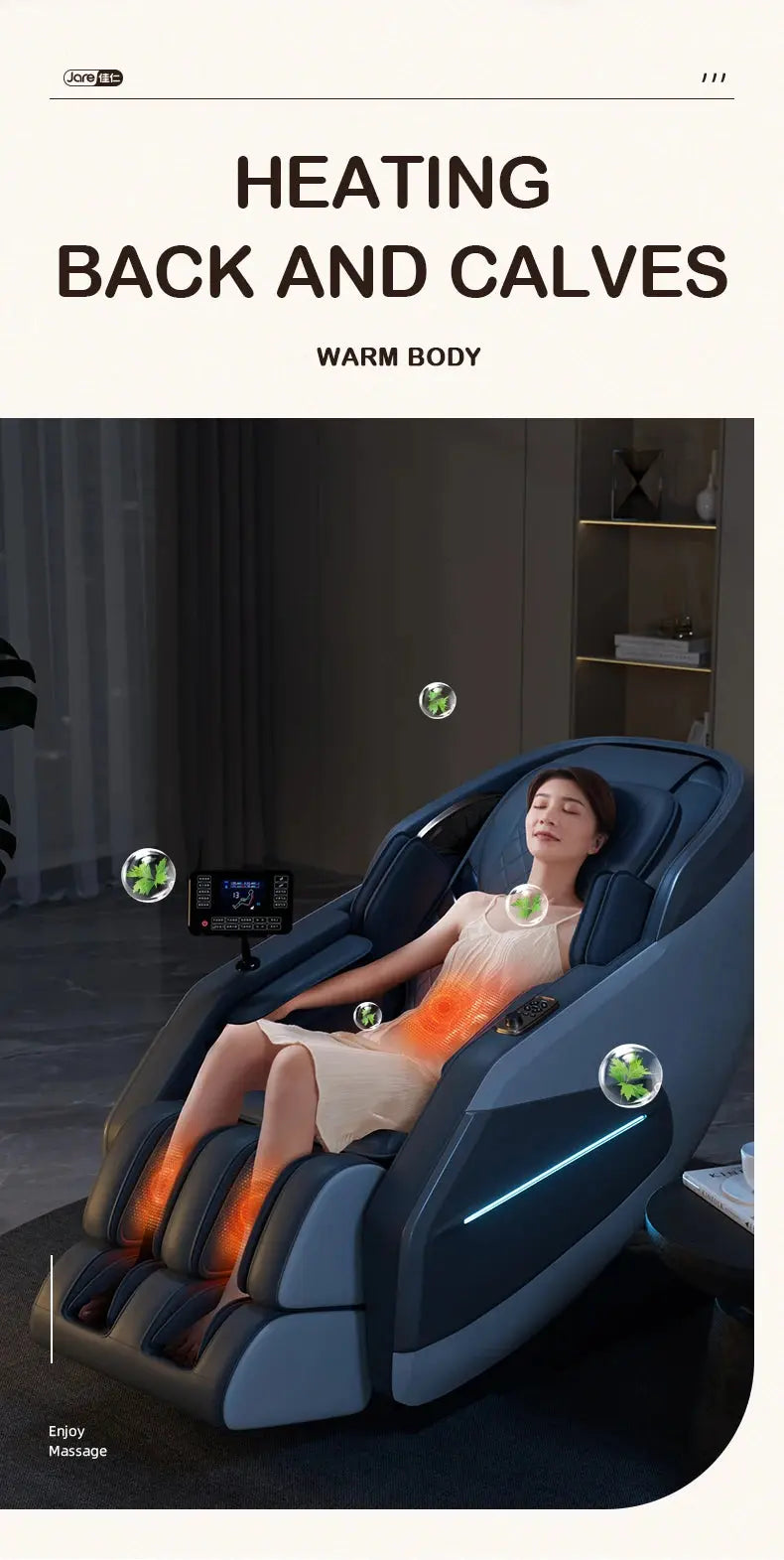 Jare H7 Factory Price Body Scan SL Track AI Voice Control Massagechairs Touch Screen  Zero Gravity Full Body Massage Chair Streetsharks