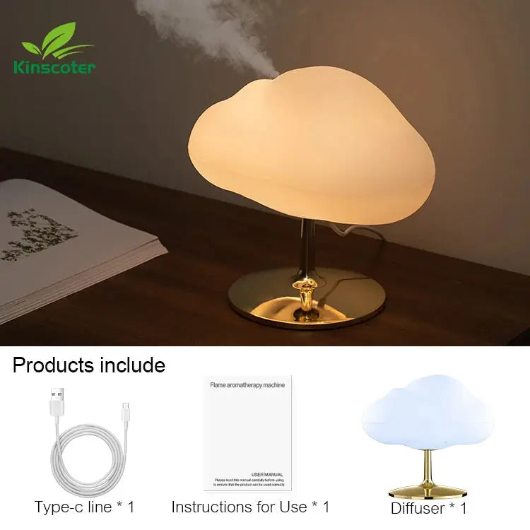 Kinscoter Cloud Aroma Essential Oil Diffuser 270ML USB Air Humidifier with LED Color Night Light for Aromatherapy Spa Home - Streetsharks