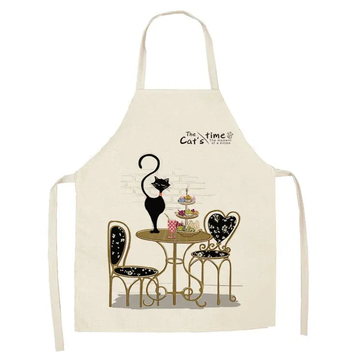 Kitchen Apron for Women Cotton Linen Bibs Household Cleaning Pinafore Home Cooking Streetsharks