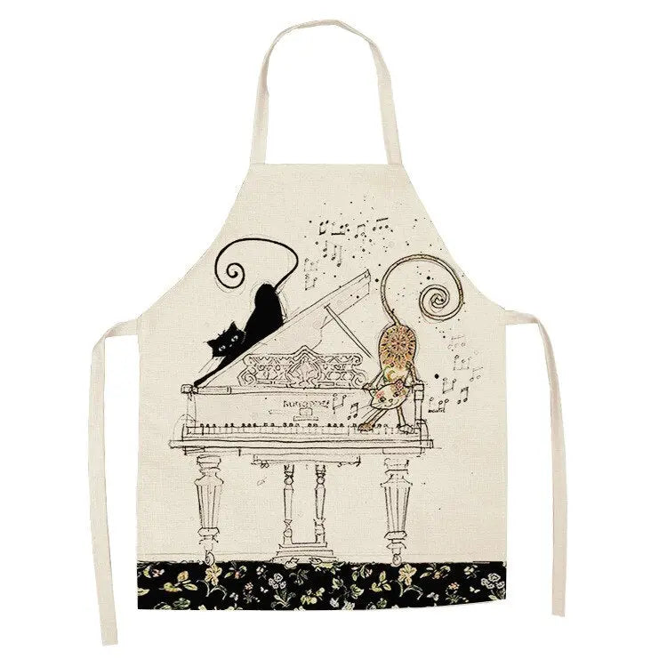 Kitchen Apron for Women Cotton Linen Bibs Household Cleaning Pinafore Home Cooking Streetsharks