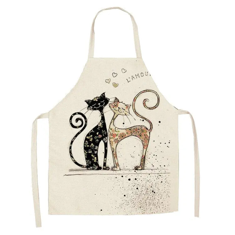 Kitchen Apron for Women Cotton Linen Bibs Household Cleaning Pinafore Home Cooking Streetsharks