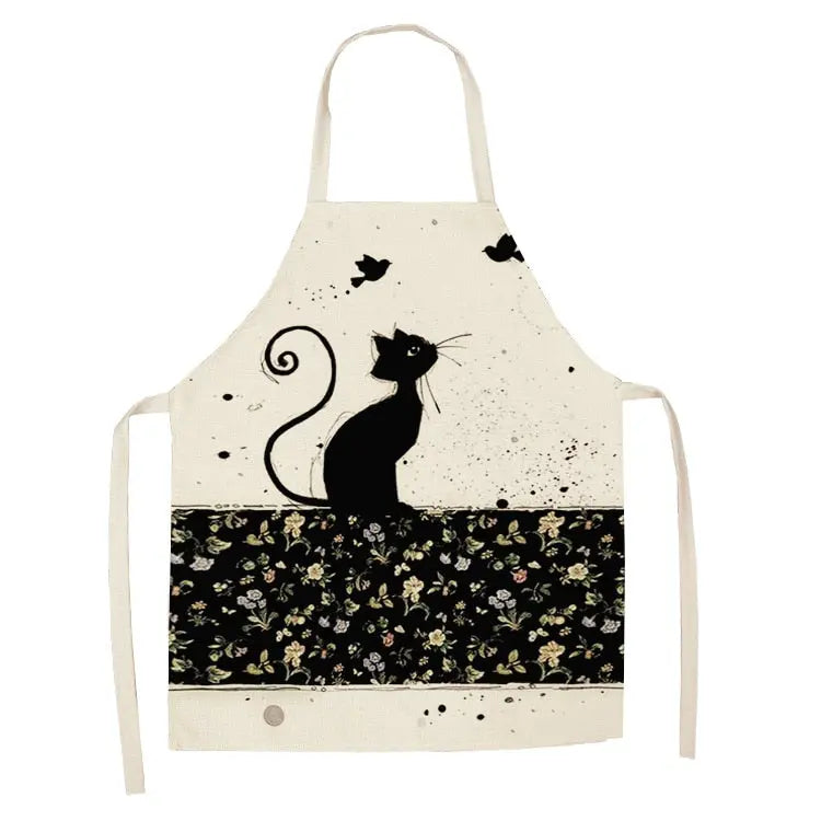 Kitchen Apron for Women Cotton Linen Bibs Household Cleaning Pinafore Home Cooking Streetsharks