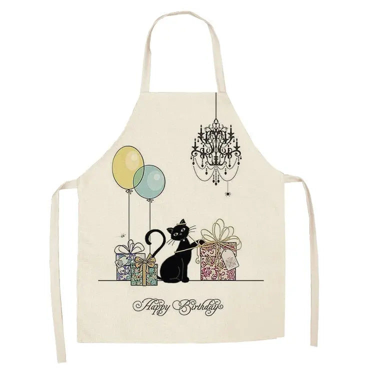 Kitchen Apron for Women Cotton Linen Bibs Household Cleaning Pinafore Home Cooking Streetsharks