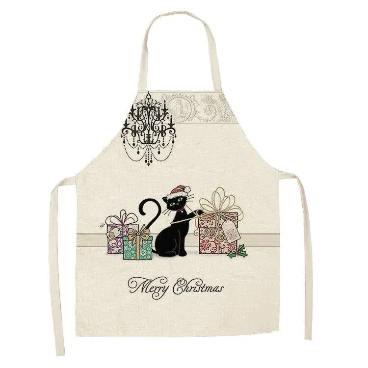 Kitchen Apron for Women Cotton Linen Bibs Household Cleaning Pinafore Home Cooking Streetsharks