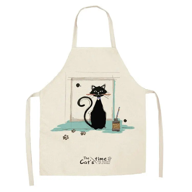 Kitchen Apron for Women Cotton Linen Bibs Household Cleaning Pinafore Home Cooking Streetsharks