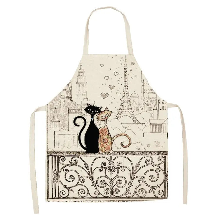 Kitchen Apron for Women Cotton Linen Bibs Household Cleaning Pinafore Home Cooking Streetsharks