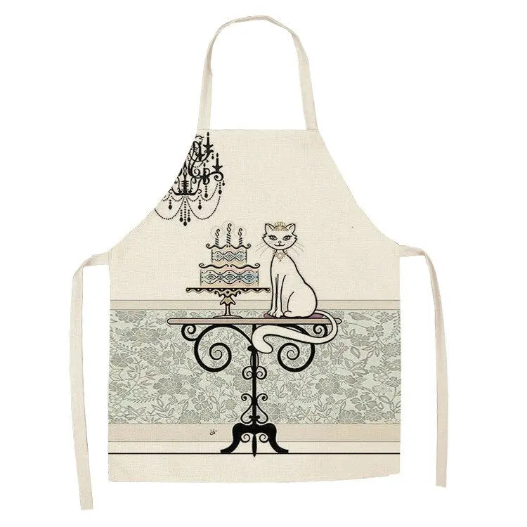 Kitchen Apron for Women Cotton Linen Bibs Household Cleaning Pinafore Home Cooking Streetsharks