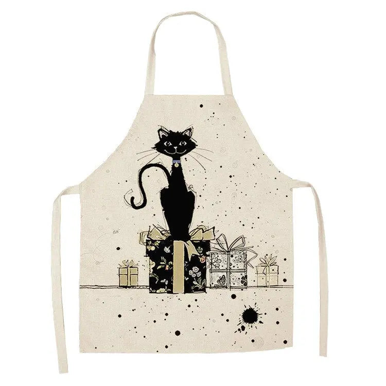 Kitchen Apron for Women Cotton Linen Bibs Household Cleaning Pinafore Home Cooking Streetsharks