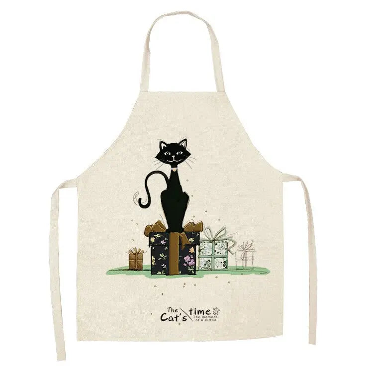 Kitchen Apron for Women Cotton Linen Bibs Household Cleaning Pinafore Home Cooking Streetsharks