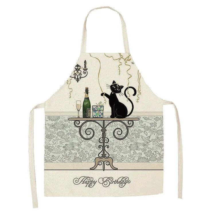 Kitchen Apron for Women Cotton Linen Bibs Household Cleaning Pinafore Home Cooking Streetsharks