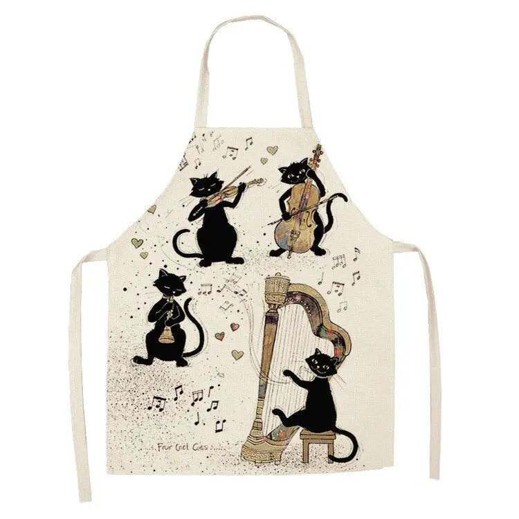 Kitchen Apron for Women Cotton Linen Bibs Household Cleaning Pinafore Home Cooking Streetsharks