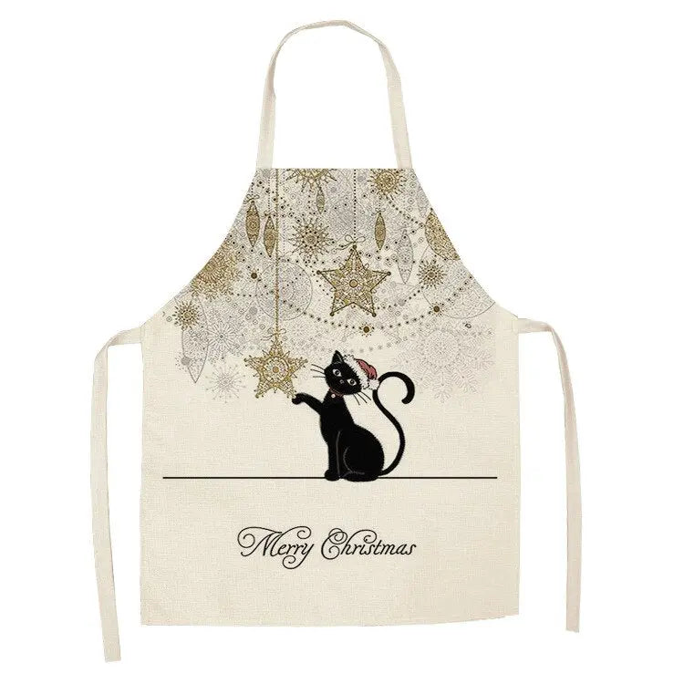 Kitchen Apron for Women Cotton Linen Bibs Household Cleaning Pinafore Home Cooking Streetsharks