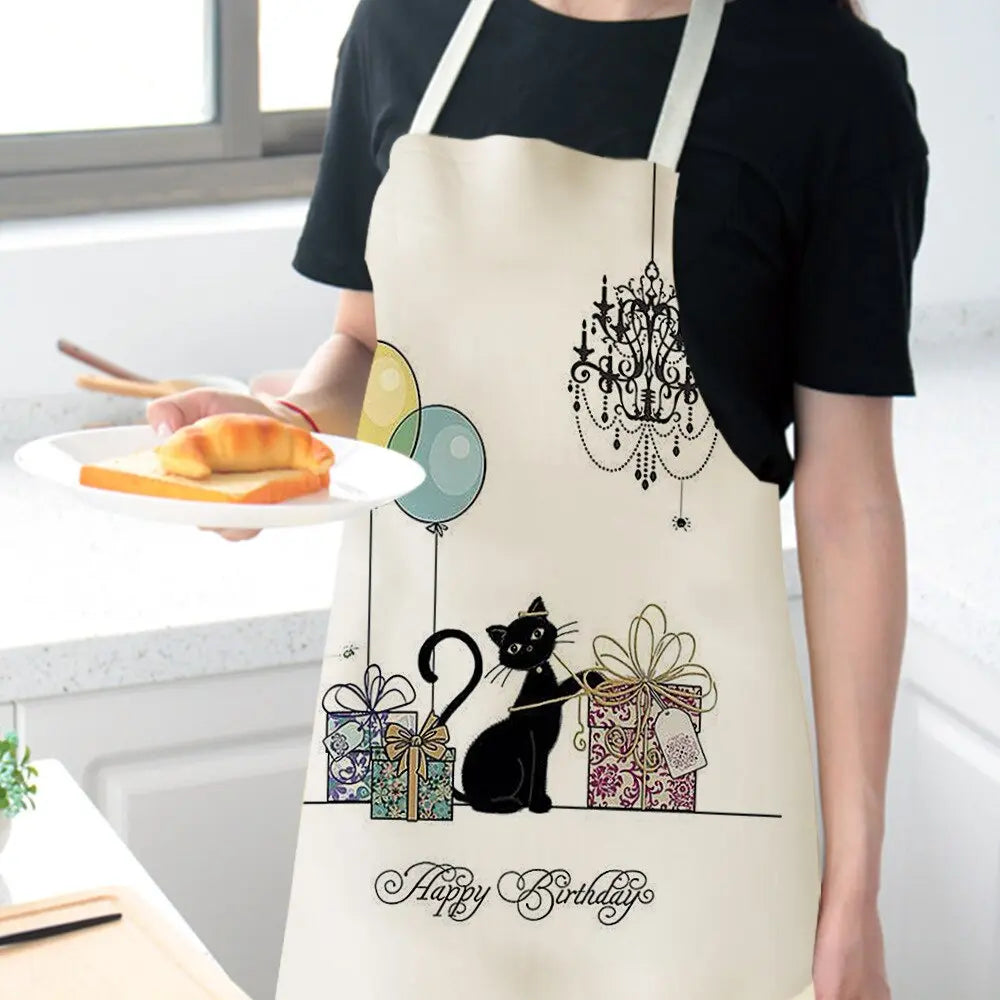 Kitchen Apron for Women Cotton Linen Bibs Household Cleaning Pinafore Home Cooking Streetsharks