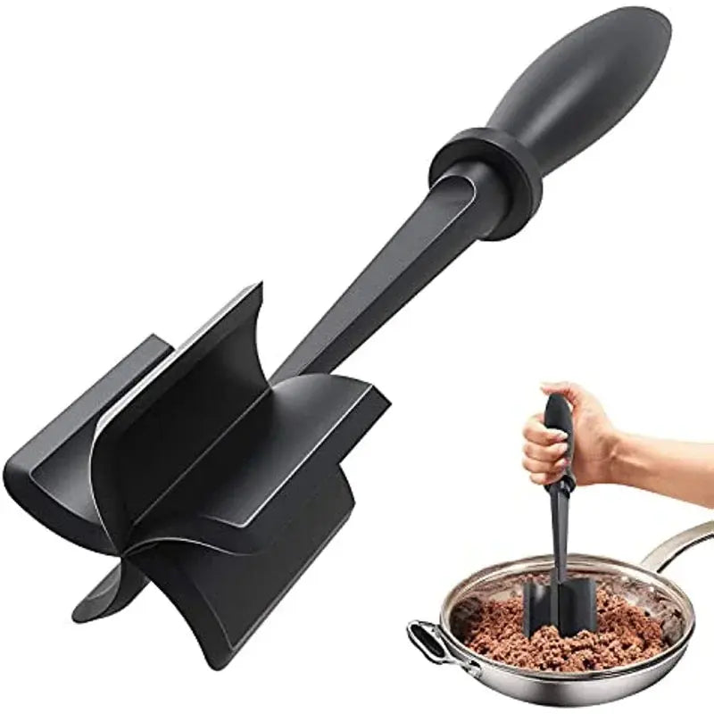 Kitchen Meat Chopper Ground Beef Masher Utensil Heat Resistant Non-Stick Hamburger Choppe Potato Masher Tool Kitchen Gadgets - Streetsharks