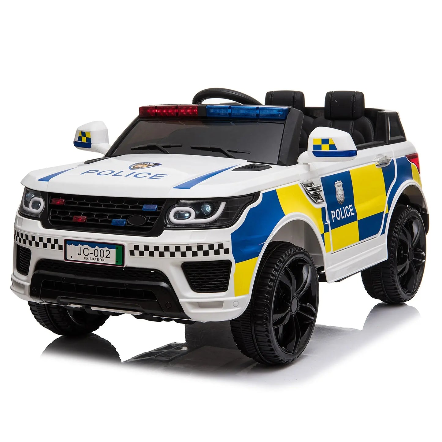 LEADZM Dual Drive 12V 7Ah Police Car with 2.4G Remote Control White aee17d-2