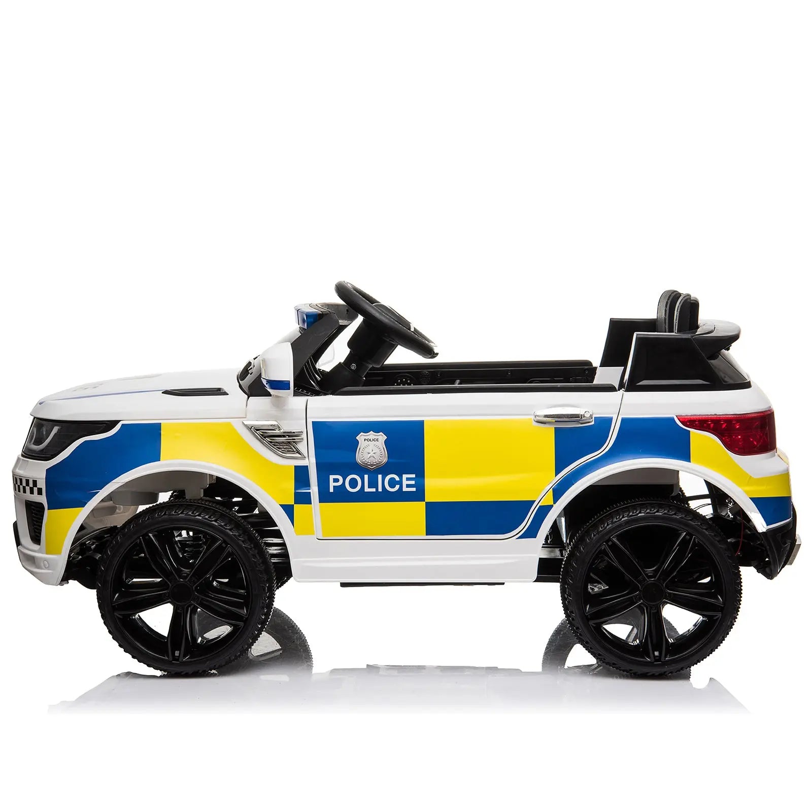 LEADZM Dual Drive 12V 7Ah Police Car with 2.4G Remote Control White aee17d-2